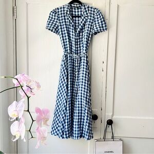 Stylish Ralph Lauren Blue and White Gingham Dress